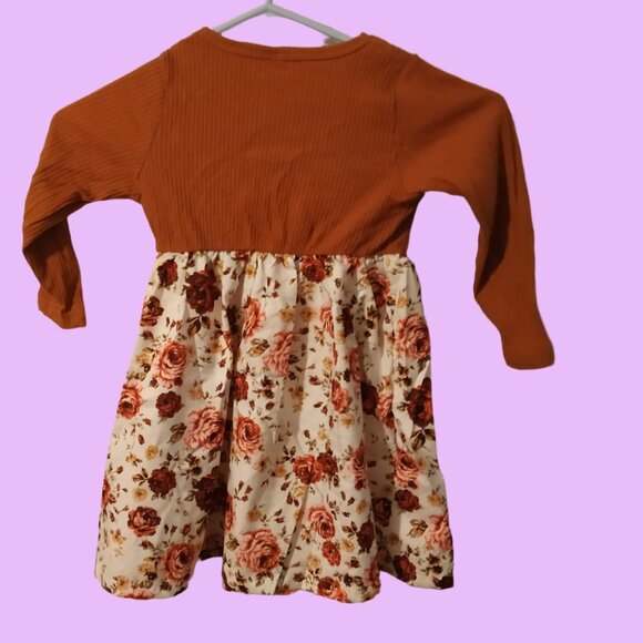 Toddler One-Piece Ruffled Floral Dress, US 2-3T - Picture 3 of 4